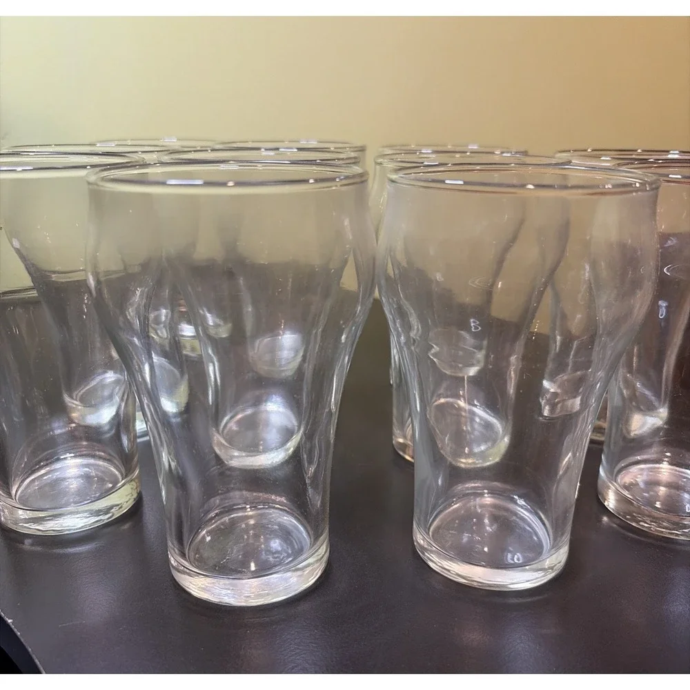 Set of 11 Vintage Glasses Clear Glass 8 oz 5